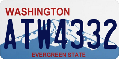 WA license plate ATW4332