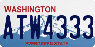 WA license plate ATW4333