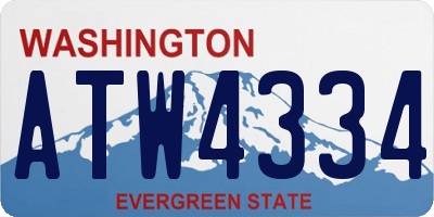 WA license plate ATW4334