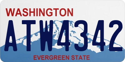 WA license plate ATW4342