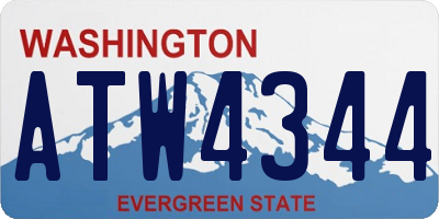 WA license plate ATW4344