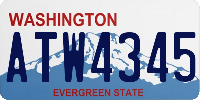 WA license plate ATW4345