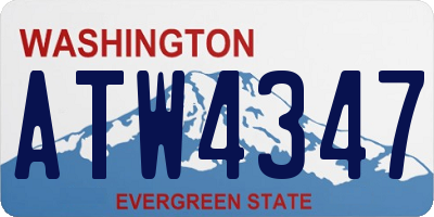 WA license plate ATW4347