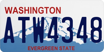 WA license plate ATW4348