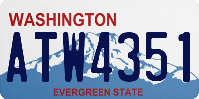 WA license plate ATW4351