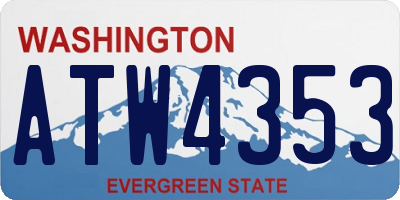 WA license plate ATW4353