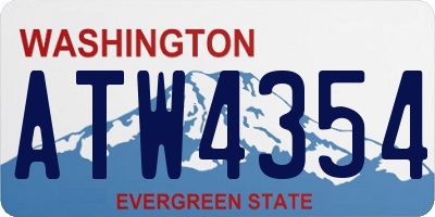 WA license plate ATW4354