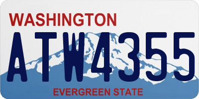 WA license plate ATW4355