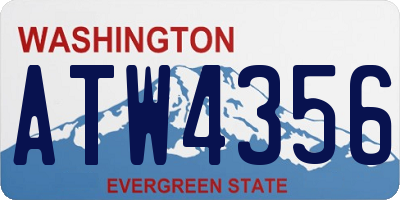 WA license plate ATW4356