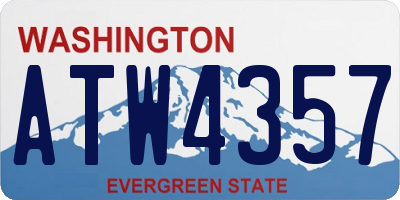 WA license plate ATW4357