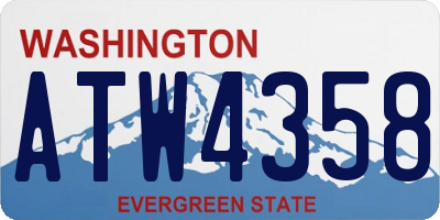 WA license plate ATW4358