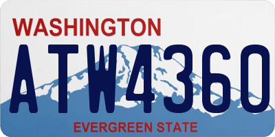 WA license plate ATW4360