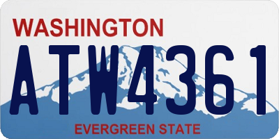 WA license plate ATW4361
