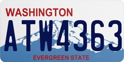 WA license plate ATW4363