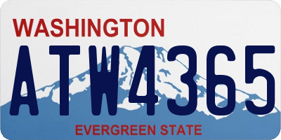 WA license plate ATW4365