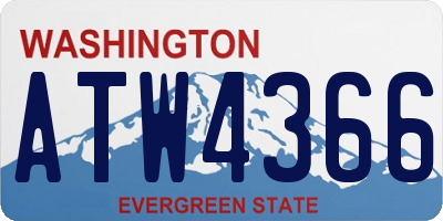 WA license plate ATW4366
