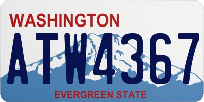 WA license plate ATW4367