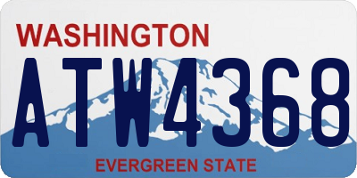 WA license plate ATW4368