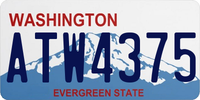 WA license plate ATW4375