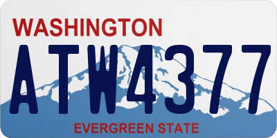 WA license plate ATW4377