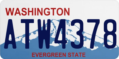 WA license plate ATW4378