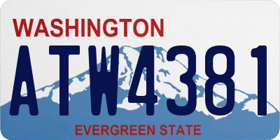 WA license plate ATW4381