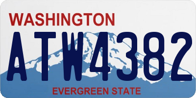 WA license plate ATW4382