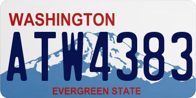 WA license plate ATW4383