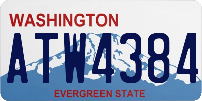 WA license plate ATW4384