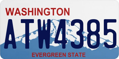 WA license plate ATW4385