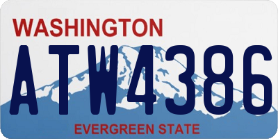 WA license plate ATW4386