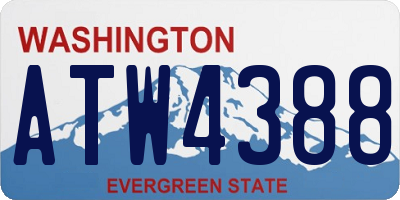 WA license plate ATW4388