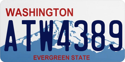 WA license plate ATW4389