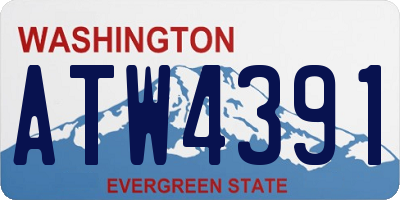 WA license plate ATW4391