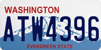 WA license plate ATW4396