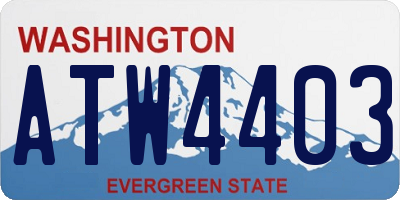 WA license plate ATW4403