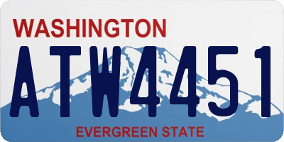 WA license plate ATW4451