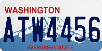 WA license plate ATW4456