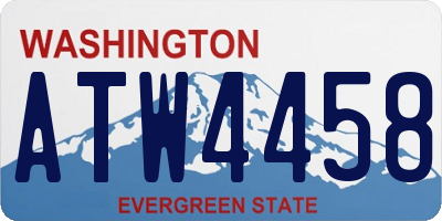 WA license plate ATW4458