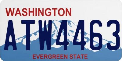WA license plate ATW4463