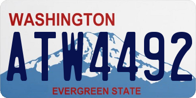 WA license plate ATW4492