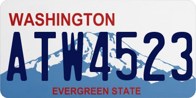 WA license plate ATW4523