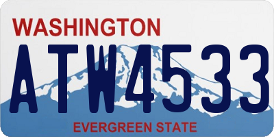 WA license plate ATW4533