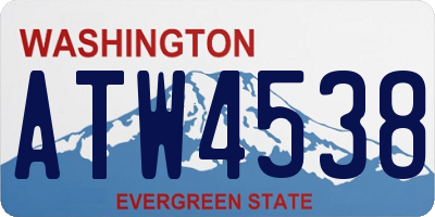 WA license plate ATW4538