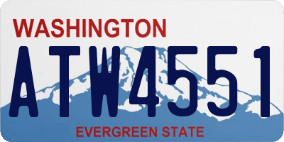 WA license plate ATW4551