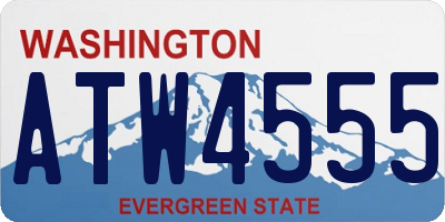 WA license plate ATW4555