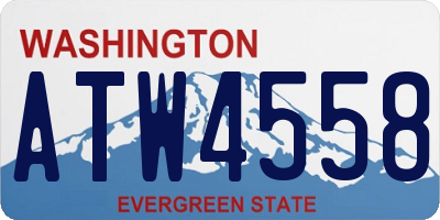 WA license plate ATW4558