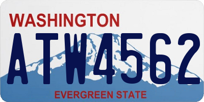 WA license plate ATW4562