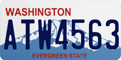 WA license plate ATW4563