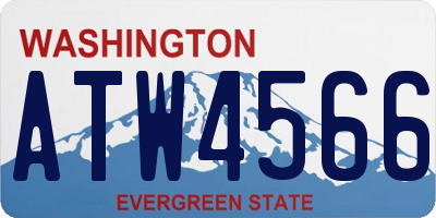 WA license plate ATW4566